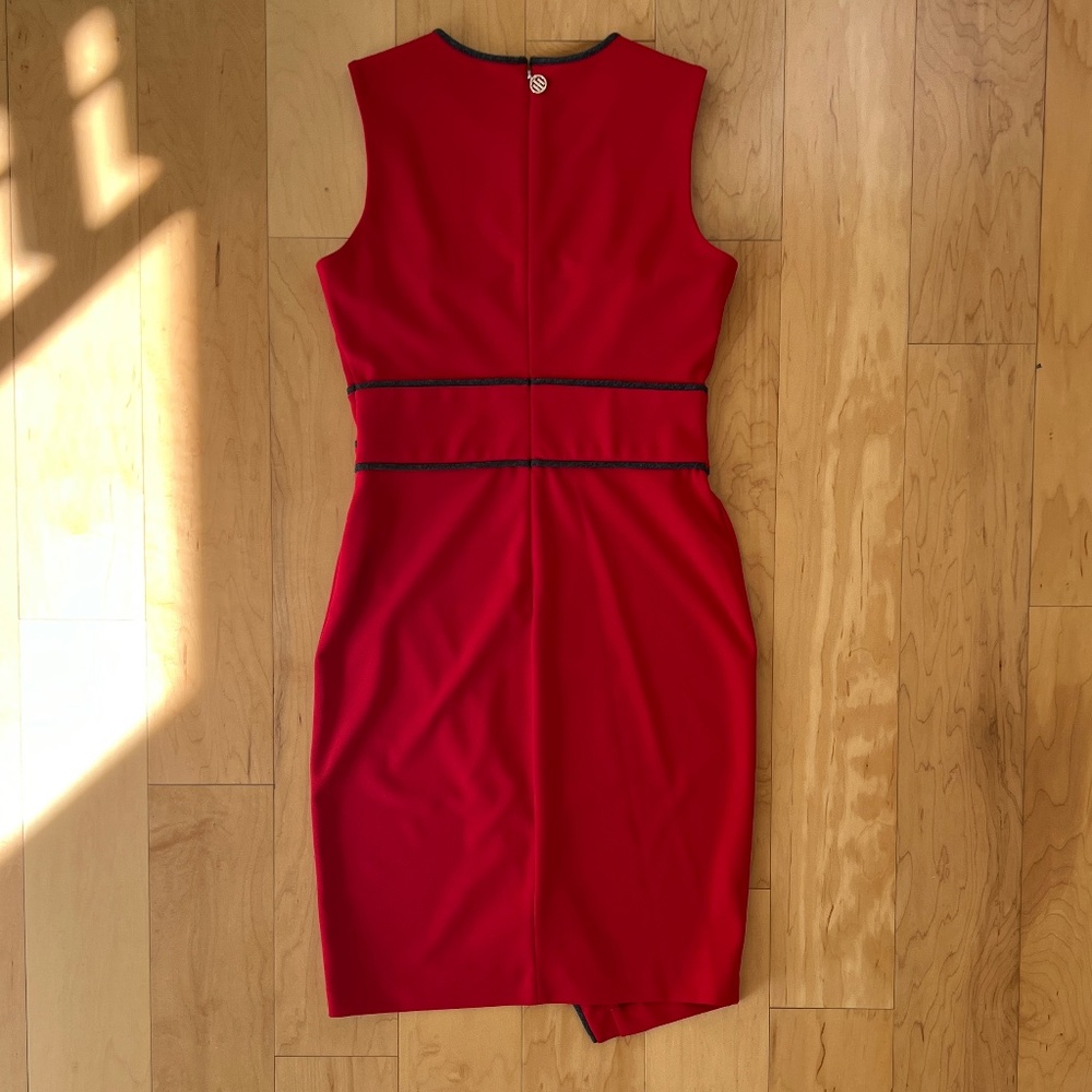 Tommy Hilfiger ~ Asymmetric Sheath Dress ~ Red ~ Size 4 - Picture 4 of 6